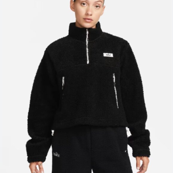 Nike Therma-Fit Half-Zip Sherpa Pullover Black Size Large - Picture 1 of 4